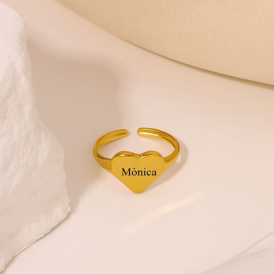 Anillo Corazón Chunky personalizado